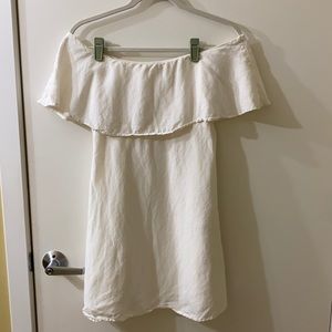 Loft petite white off the shoulder lined dress. 0P